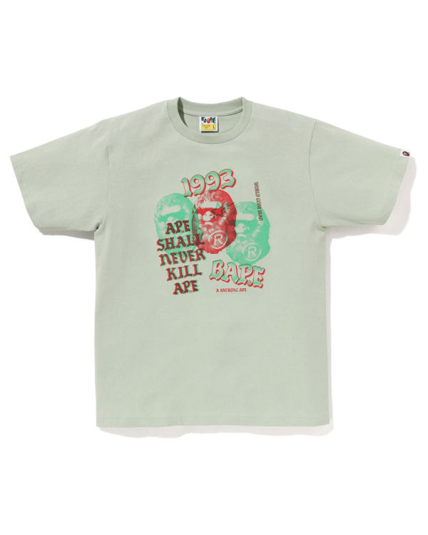 Bape Pigment Three Ape Head Tricko Panske Zelene | SK-9802