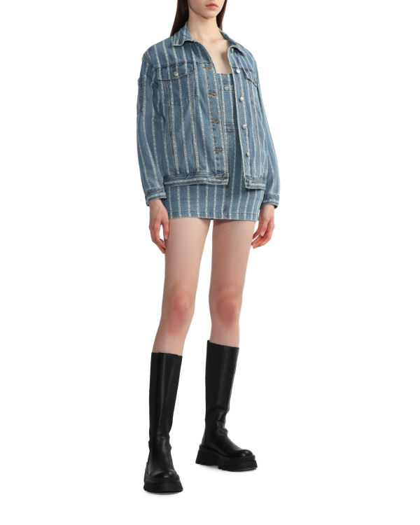Bape Pruhované denim Saty Damske Modre | SK-6874