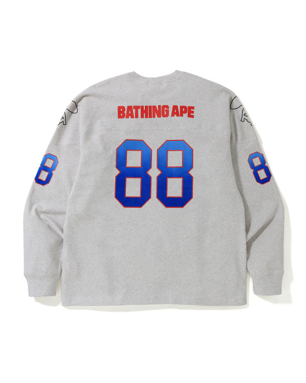 Bape Relaxed Football logo Tricko Panske Siva | SK-0825