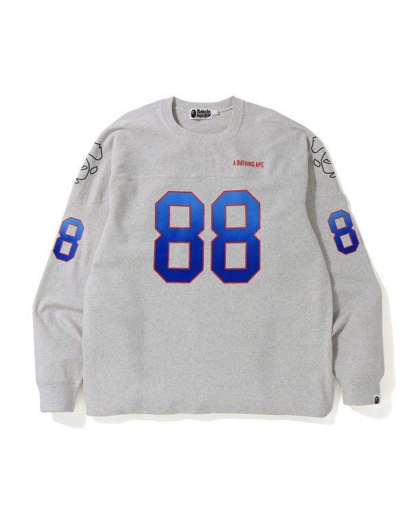 Bape Relaxed Football logo Tricko Panske Siva | SK-0825