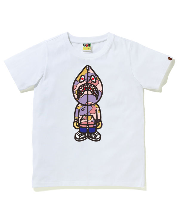 Bape STA Camo Klasické Milo Shark Tricko Damske Biele | SK-9671