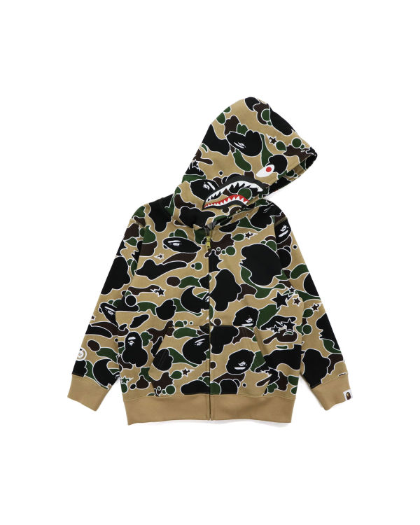 Bape STA Camo Shark Zip Mikiny S Kapucňou Detske Hnedožltý | SK-9807