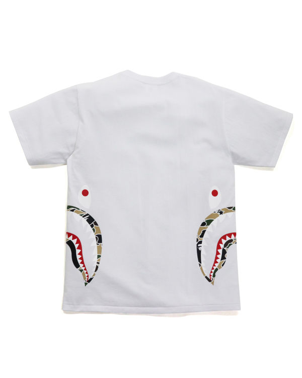 Bape STA Camo Side Shark Tricko Panske Biele | SK-2397