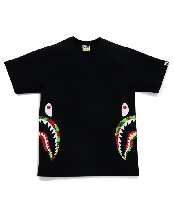 Bape STA Camo Side Shark Tricko Panske Čierne | SK-4536