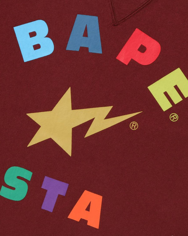 Bape STA Crewneck Mikiny Panske Tmavo Červené | SK-6053