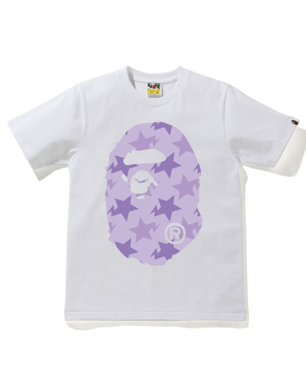 Bape STA Pattern Big Ape Head Tricko Damske Biele | SK-1693
