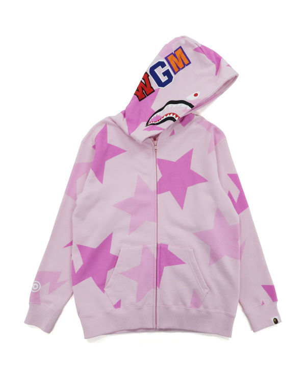 Bape STA Pattern Shark Full Zip Mikiny S Kapucňou Damske Ruzove | SK-9720