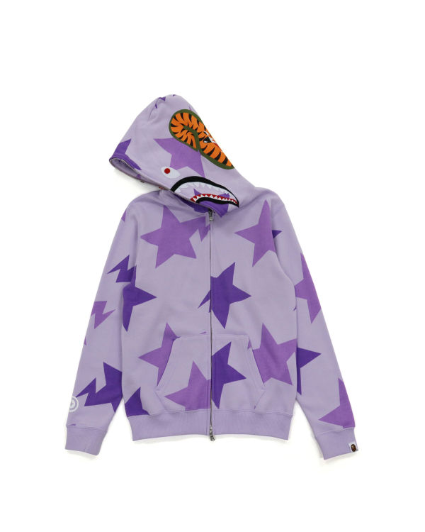 Bape STA Pattern Shark Zip Mikiny S Kapucňou Detske Nachový | SK-0465