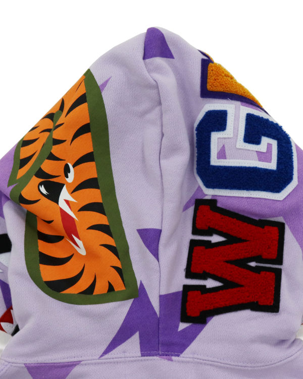 Bape STA Pattern Shark Zip Mikiny S Kapucňou Detske Nachový | SK-0465