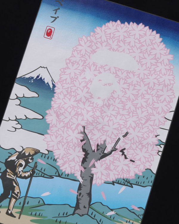 Bape Sakura Tricko Panske Čierne | SK-2531
