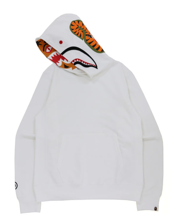 Bape Shark Inside Tiger Pullover Mikiny S Kapucňou Panske Biele | SK-1073