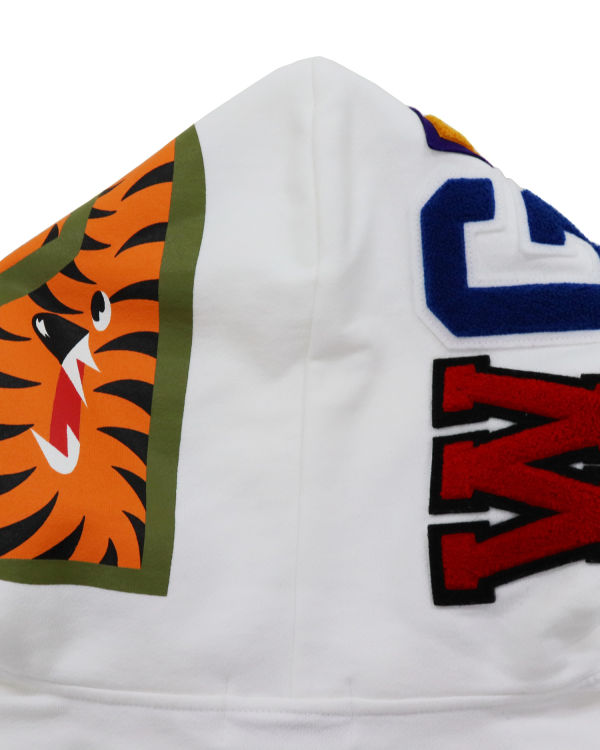 Bape Shark Inside Tiger Pullover Mikiny S Kapucňou Panske Biele | SK-1073