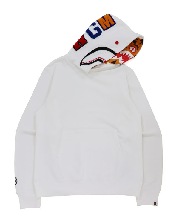 Bape Shark Inside Tiger Pullover Mikiny S Kapucňou Panske Biele | SK-1073