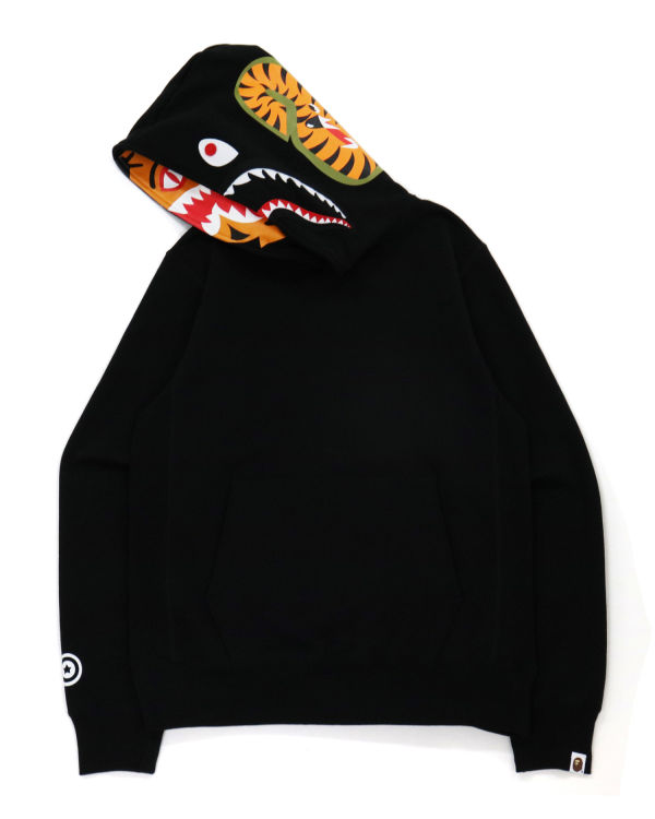 Bape Shark Inside Tiger Pullover Mikiny S Kapucňou Panske Čierne | SK-6497