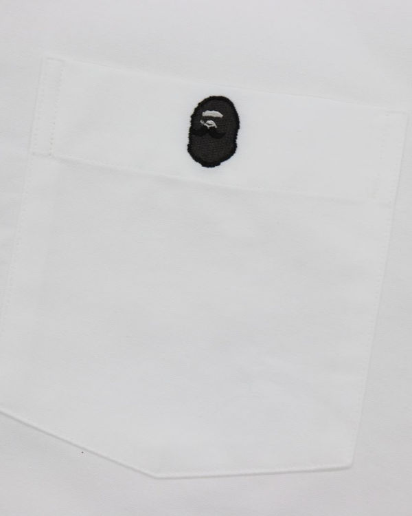 Bape Siroke Topanky Logo Print Kosele Panske Biele | SK-3597