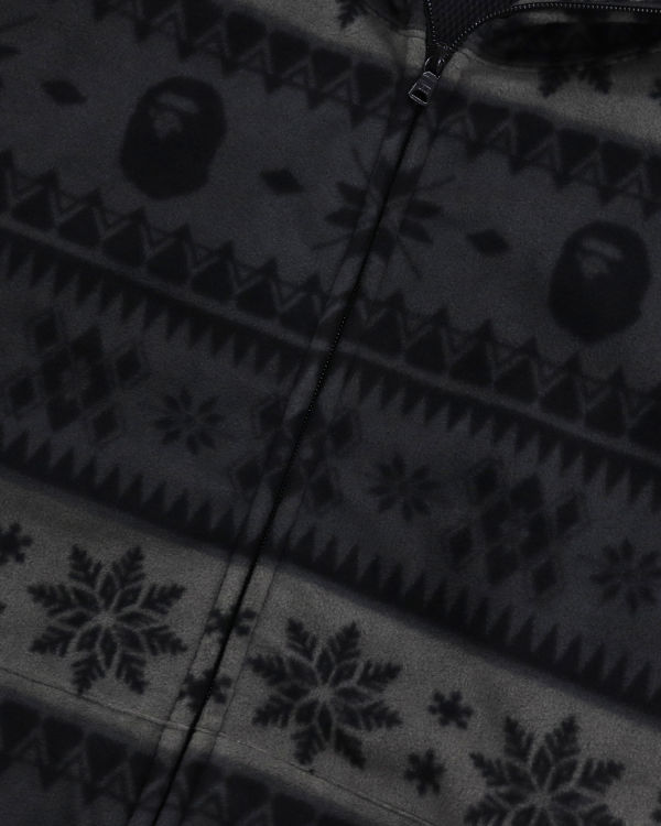 Bape Snow Pattern Relaxed Fit Full Zip Mikiny S Kapucňou Panske Čierne | SK-2183