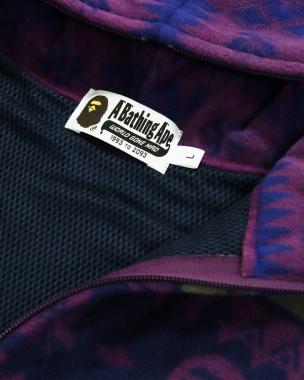 Bape Snow Pattern Relaxed Fit Full Zip Mikiny S Kapucňou Panske Nachový | SK-4352