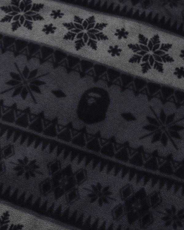 Bape Snow Pattern Relaxed Fit Zip Fleece Mikiny Panske Čierne | SK-7382