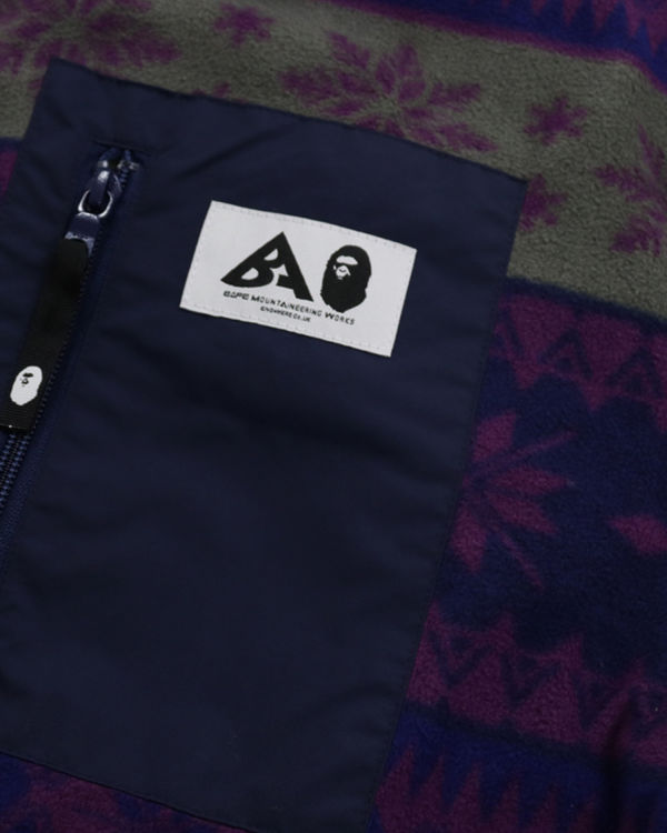 Bape Snow Pattern Relaxed Fit Zip Fleece Mikiny Panske Nachový | SK-9741