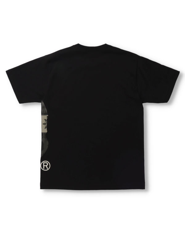Bape Snow Pattern Side Big Ape Head Tricko Panske Čierne | SK-6013