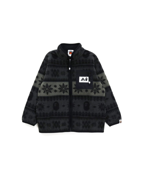 Bape Snow Pattern Stand Collar Bundy Detske Čierne | SK-1527