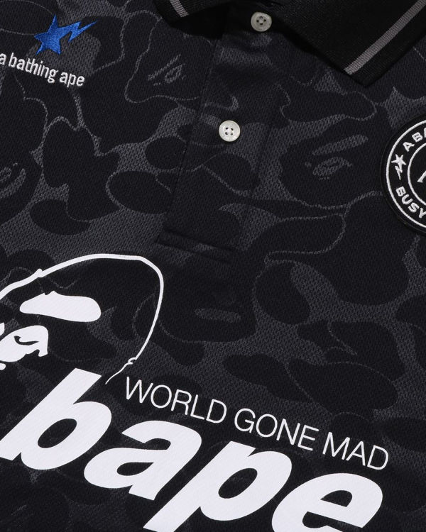 Bape Soccer Game Relaxed Fit Polo Tricko Panske Čierne | SK-0194