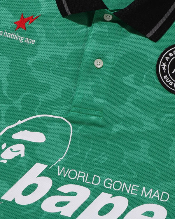 Bape Soccer Game Relaxed Fit Polo Tricko Panske Svetlo Zelene | SK-1938