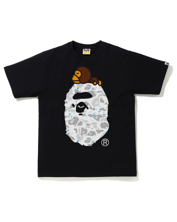 Bape Space Camo Milo On Big Ape Tricko Panske Čierne | SK-9674
