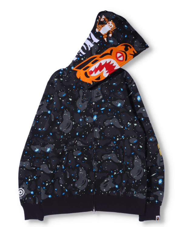 Bape Space Camo Tiger Full Zip Mikiny S Kapucňou Panske Čierne | SK-1928