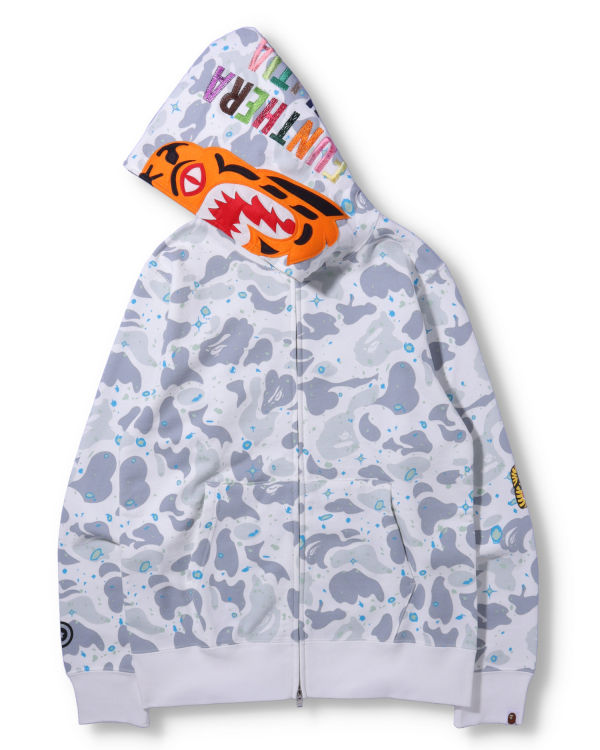 Bape Space Camo Tiger Full Zip Mikiny S Kapucňou Panske Biele | SK-3809