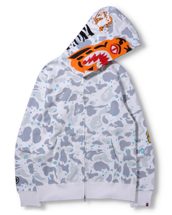 Bape Space Camo Tiger Full Zip Mikiny S Kapucňou Panske Biele | SK-3809