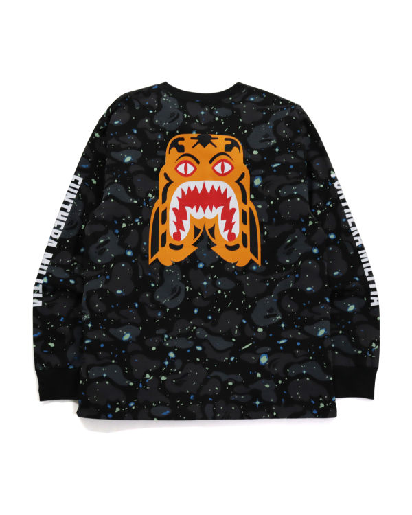 Bape Space Camo Tiger L/S Tricko Panske Čierne | SK-6214
