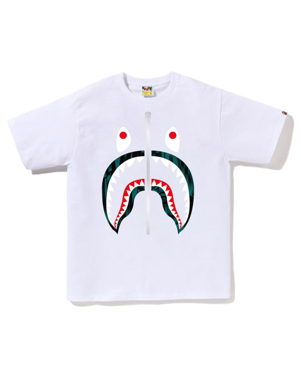 Bape Speed Racer Shark Tricko Panske Biele | SK-2198