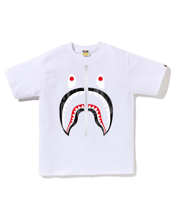 Bape Speed Racer Shark Tricko Panske Biele | SK-9735