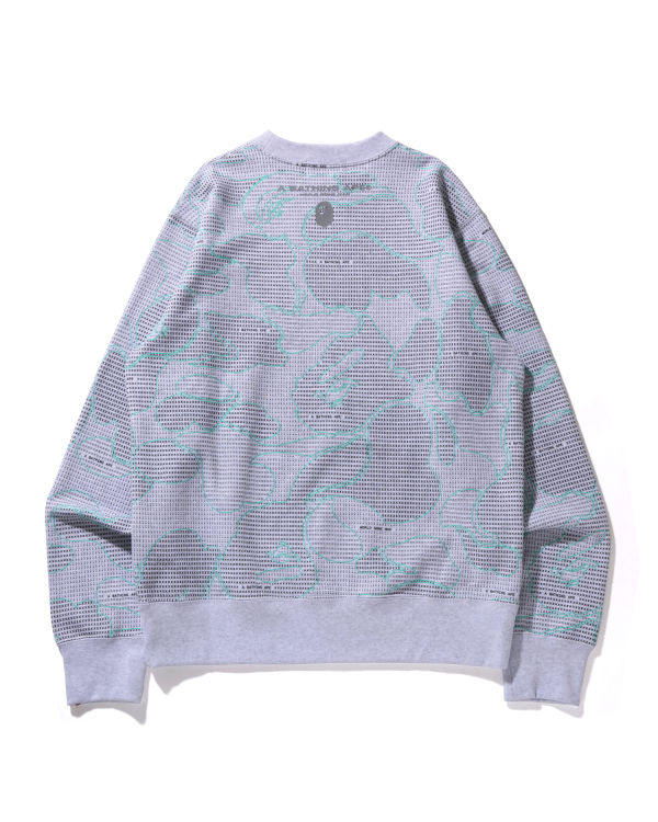 Bape Text Code Camo Crewneck Mikiny Panske Svetlo Siva | SK-0867