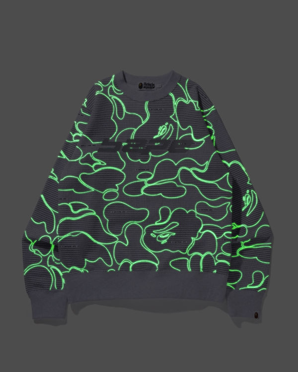 Bape Text Code Camo Crewneck Mikiny Panske Svetlo Siva | SK-0867