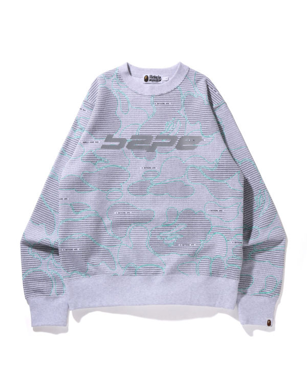 Bape Text Code Camo Crewneck Mikiny Panske Svetlo Siva | SK-0867