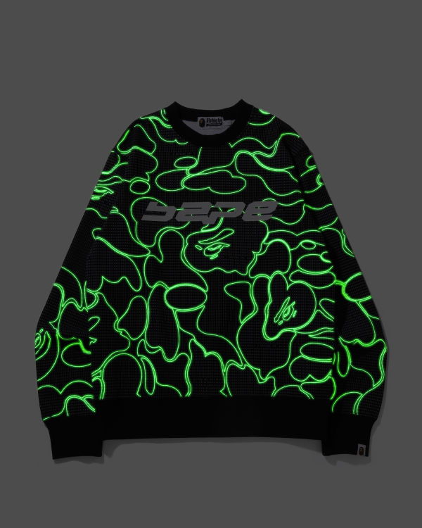 Bape Text Code Camo Crewneck Mikiny Panske Čierne | SK-7259
