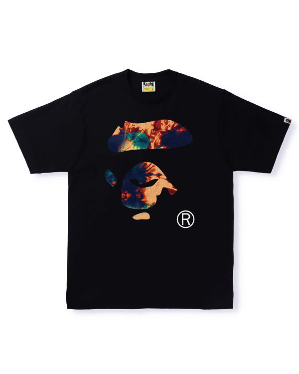 Bape Tie Dye Ape Face Tricko Panske Čierne | SK-7153