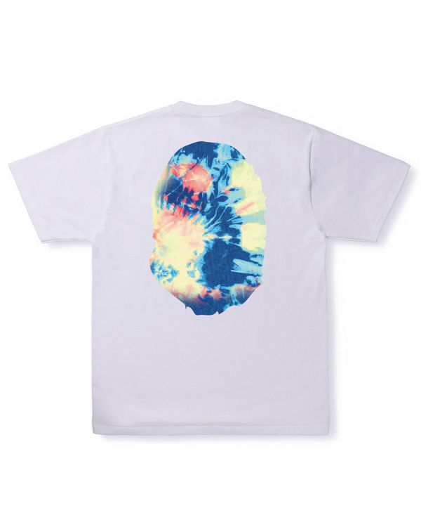Bape Tie Dye Big Ape Head Tricko Panske Biele | SK-3827