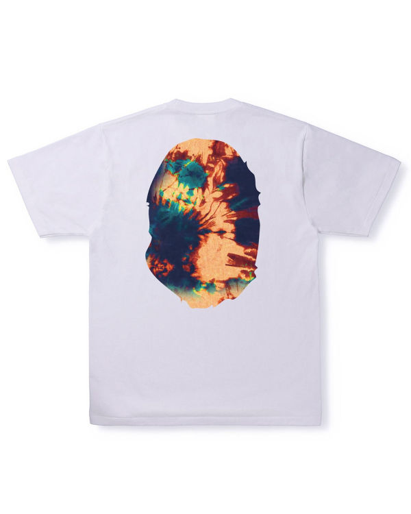 Bape Tie Dye Big Ape Head Tricko Panske Biele | SK-4238