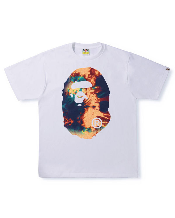 Bape Tie Dye Big Ape Head Tricko Panske Biele | SK-4238