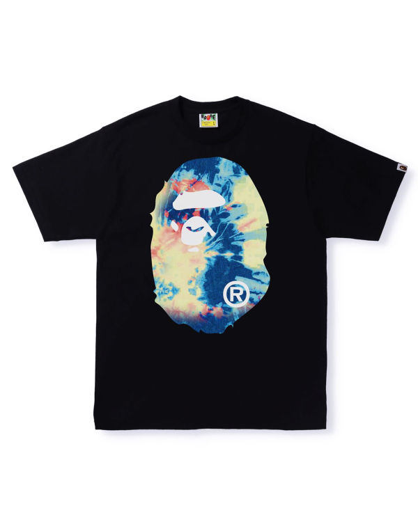 Bape Tie Dye Big Ape Head Tricko Panske Čierne | SK-6530