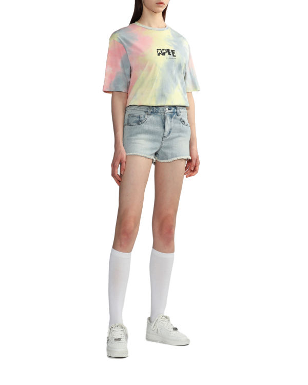 Bape Tie-dye graphic slit Tricko Damske Ruzove | SK-5328