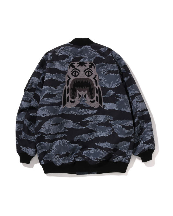 Bape Tiger Camo Long MA-1 Kabáty Panske Čierne | SK-1834