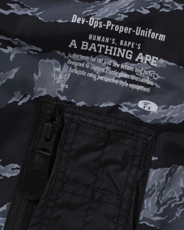 Bape Tiger Camo Long MA-1 Kabáty Panske Čierne | SK-1834