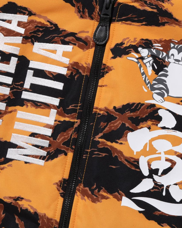 Bape Tiger Camo Long MA-1 Kabáty Panske Oranžové | SK-3458