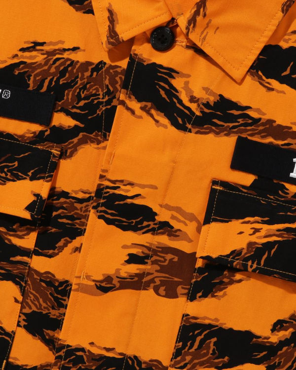 Bape Tiger Camo Relaxed Fit Military Kosele Panske Oranžové | SK-0514