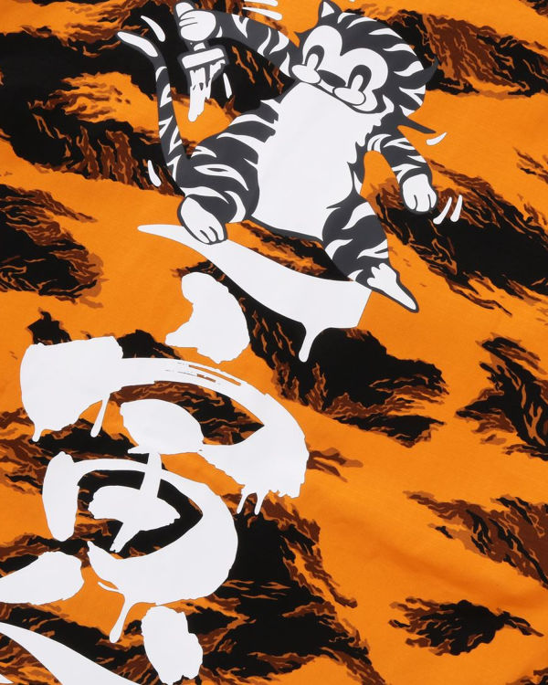 Bape Tiger Camo Relaxed Fit Military Kosele Panske Oranžové | SK-0514
