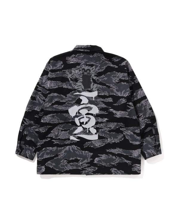 Bape Tiger Camo Relaxed Fit Military Kosele Panske Čierne | SK-6738